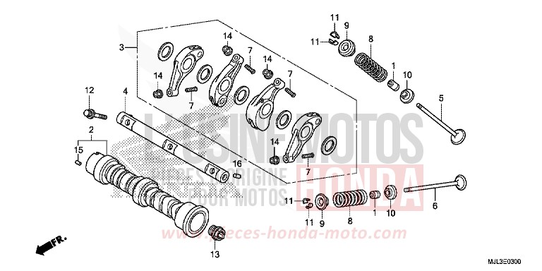 ARBRE A CAMES/SOUPAPE von NC750X "Meca" CANDY ARCADIAN RED (R305) von 2014